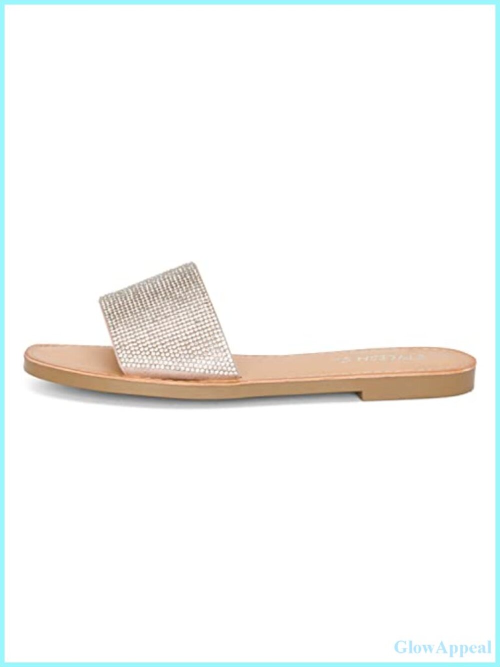 Women's Rhinestone Slide Sandals Open Toe Flat Slip On Casual Shoes
